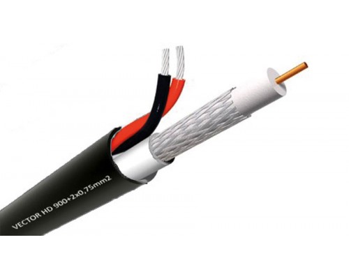 CCTV Vector HD900 Coaxial Cable 75Ω(ohm) + 2x0,75mm2 Power Outdoor